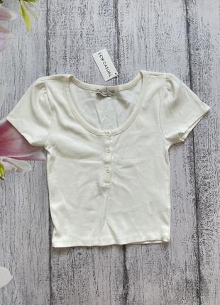 Крутая укорочена футболка в рубчик lcw размер s