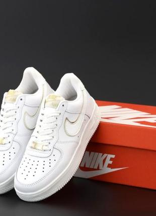 Женские кроссовки nike air force 1 low white gold 38-39-40