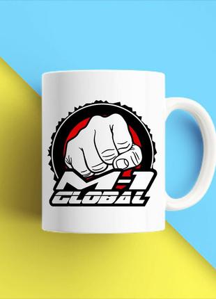 Белая кружка (чашка) с принтом  "м-1 global" push it