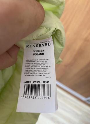 Женская салатовая куртка reserved, размер 38, m4 фото