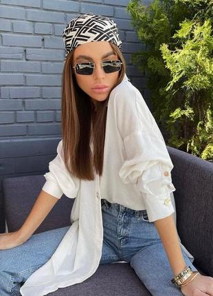 Хустка 50х50 з принтом чорно-білий