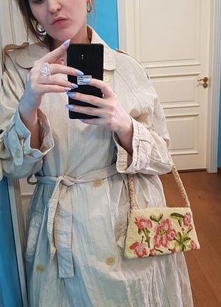 Винтажный осенний тренч макинтош из жатой ткани #осень