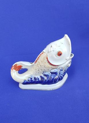 Порцелянова статуетка срср риба підставка для серветок для саофеток фарфор3 фото