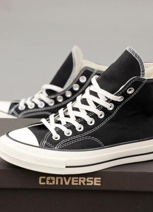 Converse all star chuck taylor black classic класичні чорні високі кеди конверс весна літо черные женские высокие классические кеды2 фото