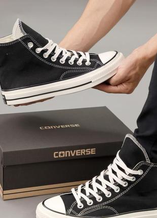 Converse all star chuck taylor black classic класичні чорні високі кеди конверс весна літо черные женские высокие классические кеды1 фото