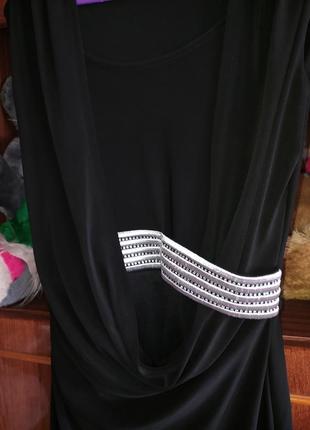 Чёрное шикарное платье с ремнем2 фото