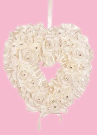 Сердце белое / подвеска свадебная 28x26x7 см