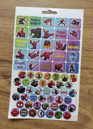 Стікери наклейки людина павук спайдермен герої марвел халк, тор