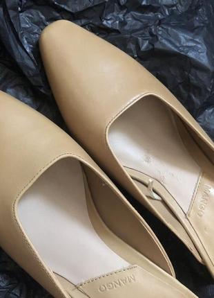 Шкіряні туфлі mango з геометричним підбором кожаные туфли с геометрическим каблуком9 фото
