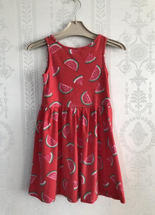 Хлопковое платье сарафан в арбузы от h&m 4-6лет4 фото