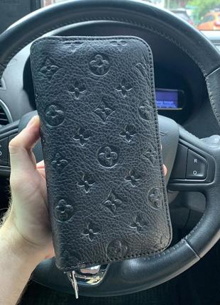 Шкіряний чоловічий клатч портмоне великий кошелі на 2 відділу