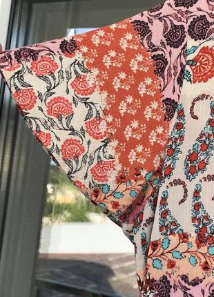 Летнее платье макси вискоза цветочный принт бохо6 фото
