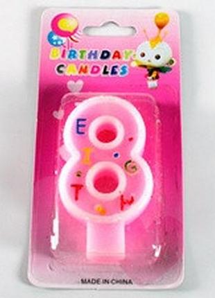 Свеча в торт цифра 8 / свеча в торт цифра 8 7x3x1 см
