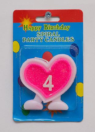 Свеча в торт цифра 4 / свеча в торт цифра 4 6x6x1 см