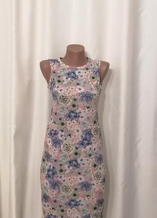 Трикотажне плаття  в квітку