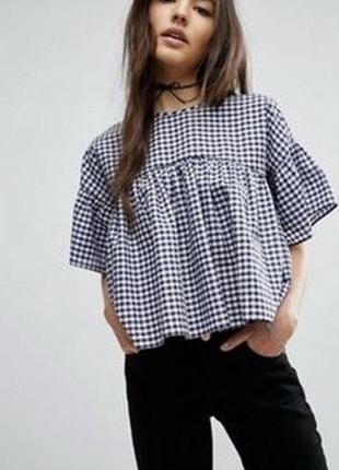 Блуза baby doll ,кроп-топ з воланами. zara