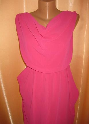 Силуэтное приталенное розовое легкое шифоновое платье песочные часы км11022 фото