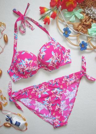 Шикарний роздільний купальник у квітковий принт f&f 🍒🌺🍒