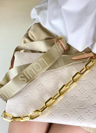 Сумка женская кожаная в стиле louis vuitton цепь широкий ремень4 фото