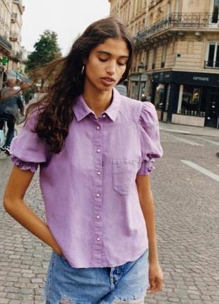 Блуза сорочка льон zara 2022