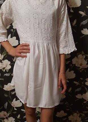 Біле бавовняне плаття1 фото
