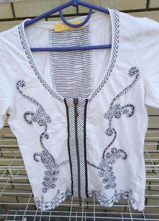 Футболка женская на молнии, вискоза, размер 10/12/14.