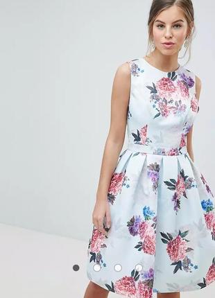 ❤️ неймовірна , шикарна брендові  сукня міді із бантом в квітковий принт