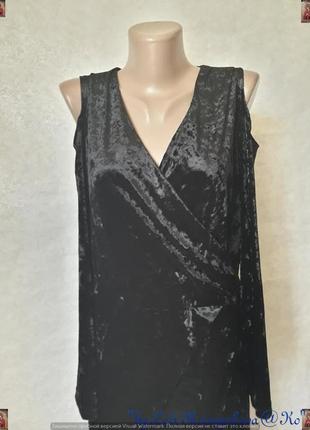 Фирменное wallis чёрное платье миди с бархата с открытыми плечиками на запах, размер 3 хл5 фото