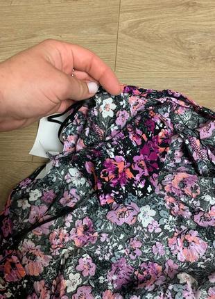 Міні сукня c&a у квітковий принт с об’ємними плечима и пишною спідницею zara4 фото