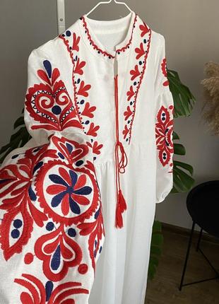 Сукня плаття міді вишиванка в українському стилі платье миди  вышиванка4 фото