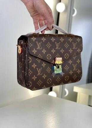 Сумка жіноча безглузда коричнева в стилі луї вітон louis vuitton метис канва