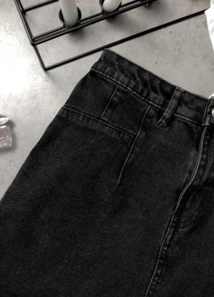 Базовая короткая джинсовая юбка кроя трапеции sinsay3 фото