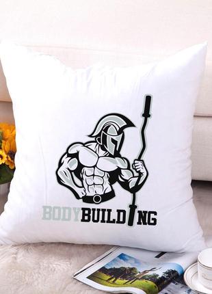 Подушка декоративна з принтом "bodybulding" push it