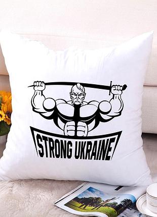 Подушка декоративна з принтом "strong ukraine" push it