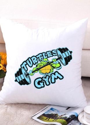 Подушка декоративна з принтом "turtles gym" push it