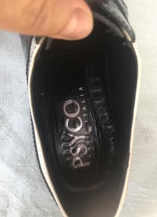 Туфлі унісекс з натуральної шкіри чёрно біли италія5 фото