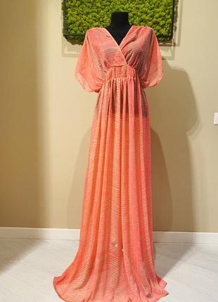 Довга яскрава туніка в підлогу1 фото