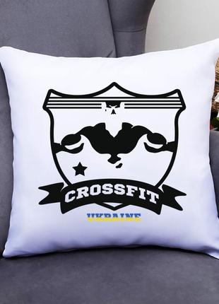 Подушка декоративная с принтом  "crossfit ukraine" push it