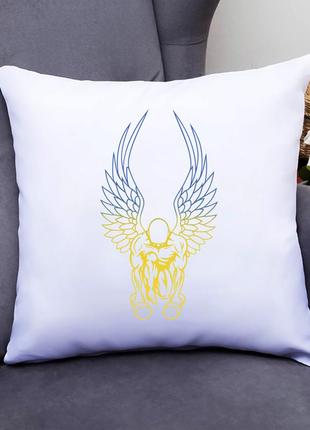 Подушка декоративная с принтом  "ангел-спортсмен" push it