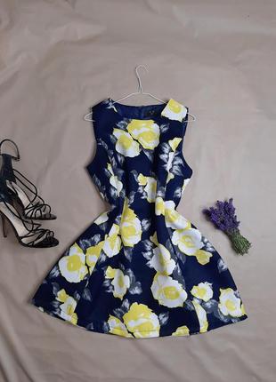 Коктейльна сукня в квітковий принт/ коктейльне плаття в квітковий принт1 фото