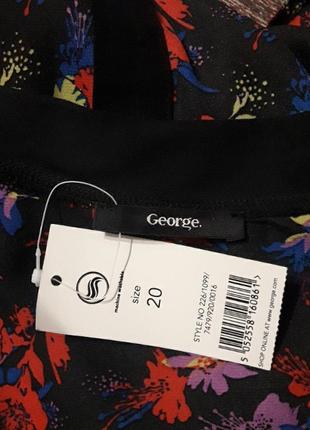 Брендовая новая красивая блузка в цветах р. 20 от george просвечивает4 фото