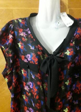 Брендовая новая красивая блузка в цветах р. 20 от george просвечивает3 фото