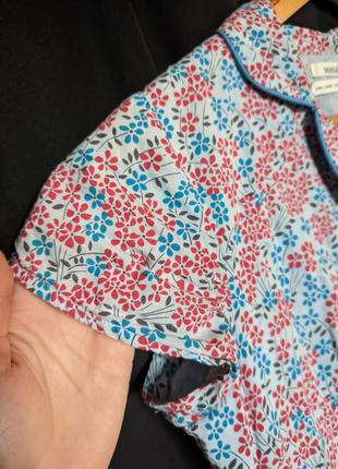 Сукня халат бавовна блакитну квіточку кишені s m7 фото