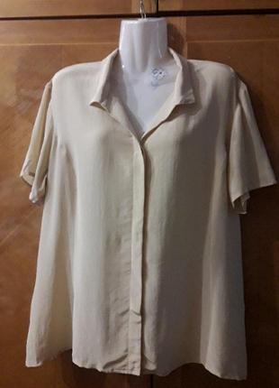 100% шовк брендова стильна натуральна сорочка/ блузка  вінтажний стиль р.18 від richards1 фото
