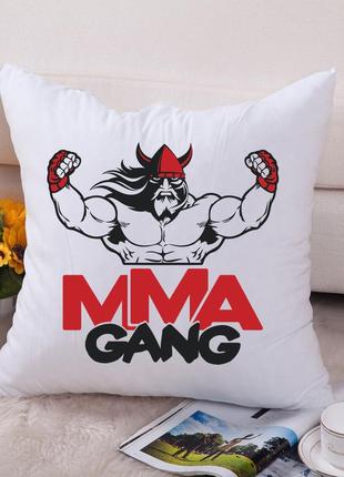 Подушка декоративная с принтом  "mma gang викинг" push it