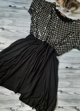 Платье паетки вискоза черное коктельное