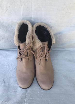 За донат на банку!  ботільони з нубуку коліру кємєл теплі на шнурках