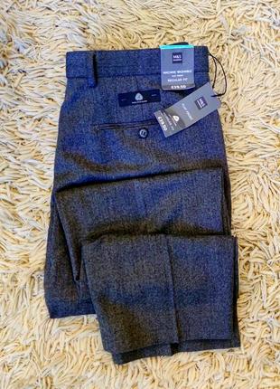 Мужские шерстяние класические елегантные брюки мarks & spencer размер 34/31
