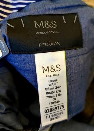 Мужские шерстяние класические елегантные брюки мarks & spencer размер 34/316 фото