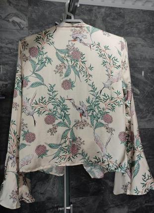 Сатиновая блуза на щавязке zara5 фото